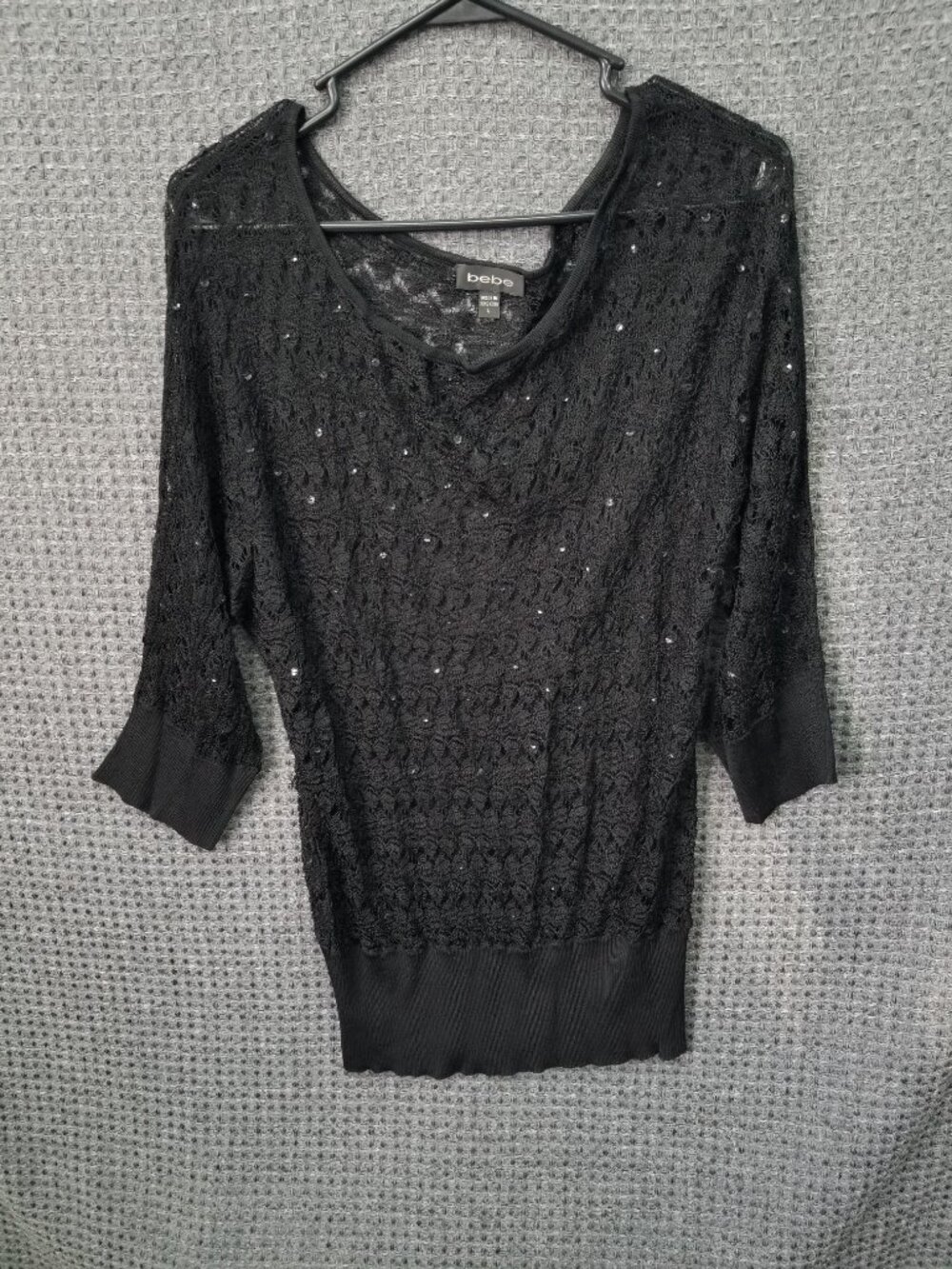 Bebe Black Sweater Y2K Bling Women's large